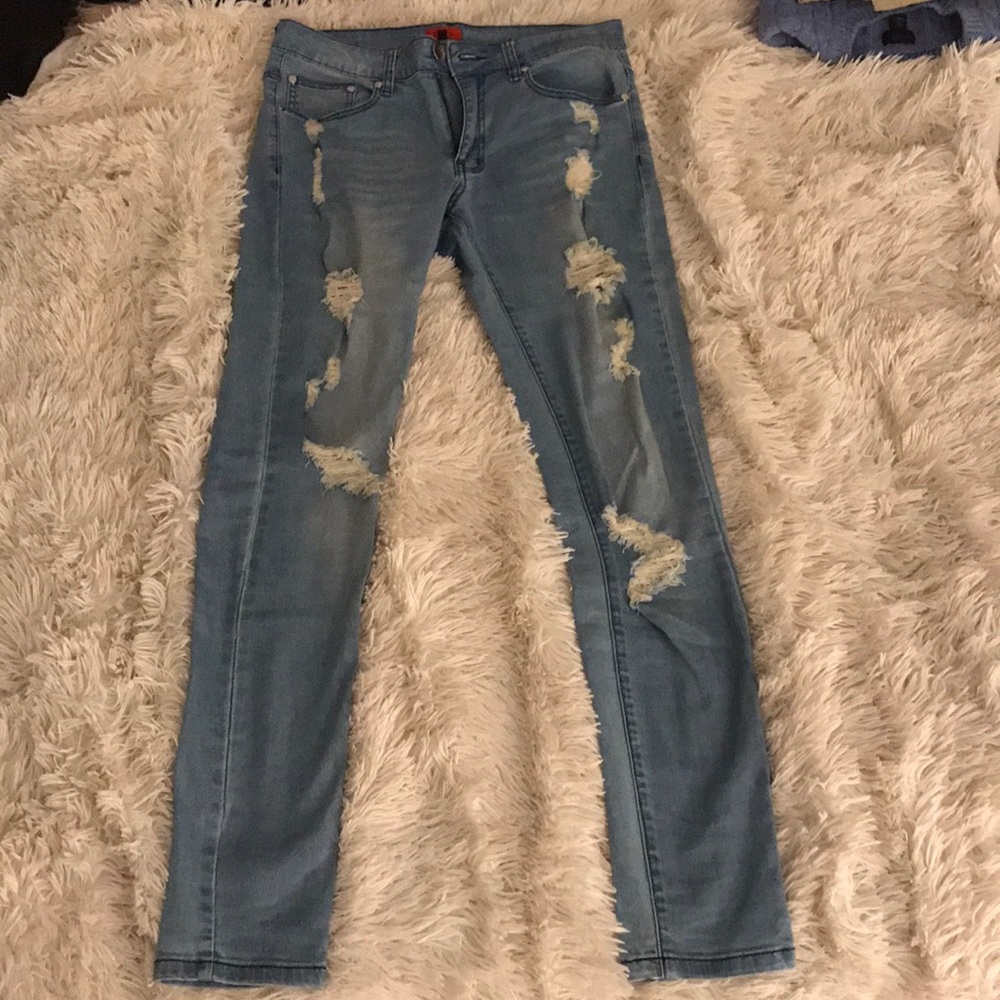 Killion Distressed Tapered Denim Jeans